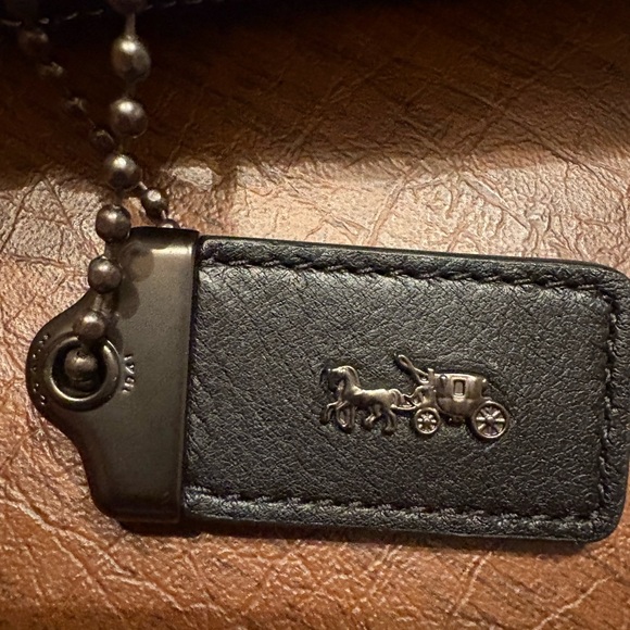 Rare Coach Dinky  Midnight Navy with Leather Flowers - Picture 11 of 11